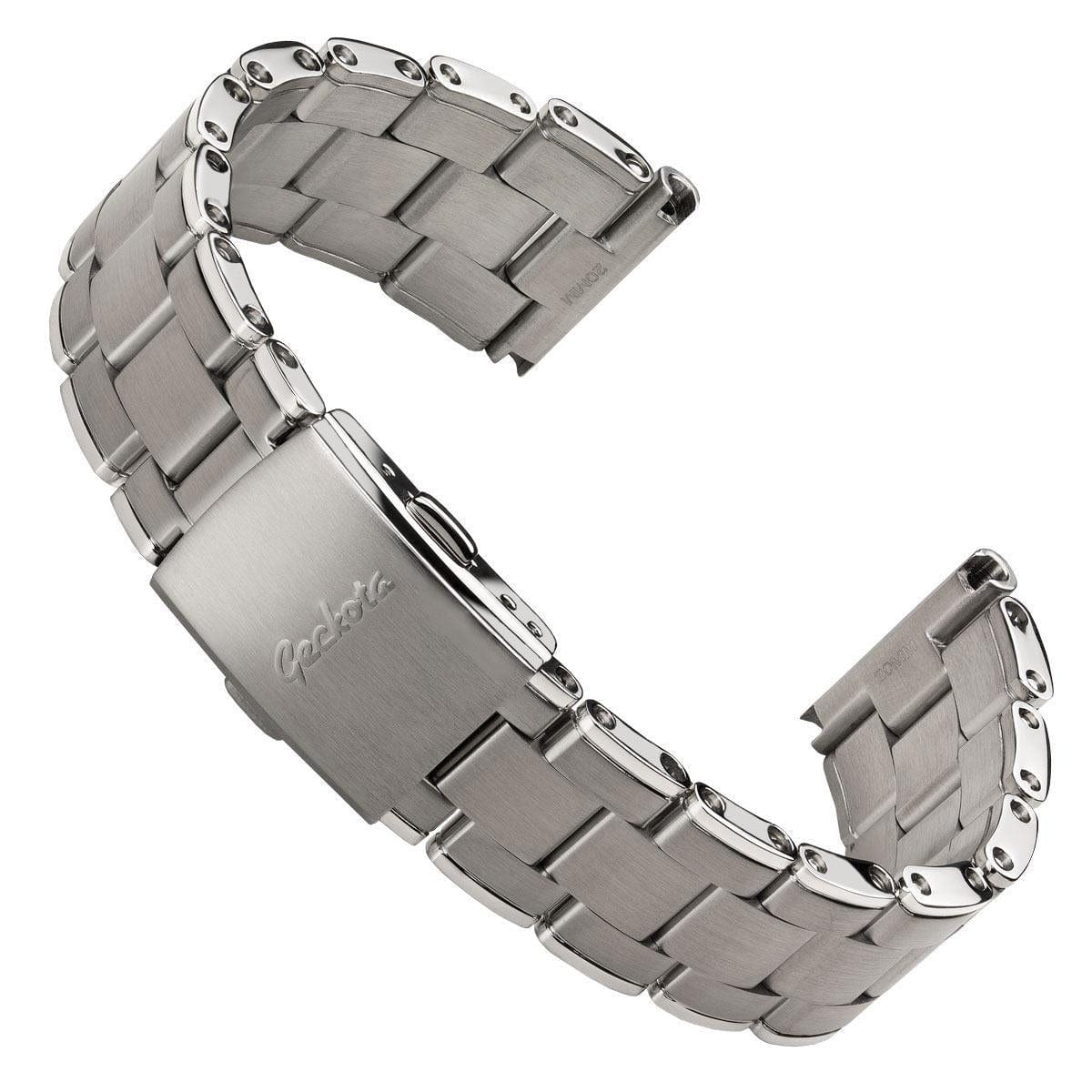 Classic Vintage Rivet Berwick Stainless Steel Watch Strap - Brushed / Polished