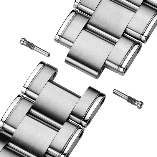 Classic Vintage Rivet Berwick Stainless Steel Watch Strap - Brushed / Polished