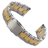 Classic Vintage Rivet Berwick Stainless Steel Watch Strap - Silver / Gold