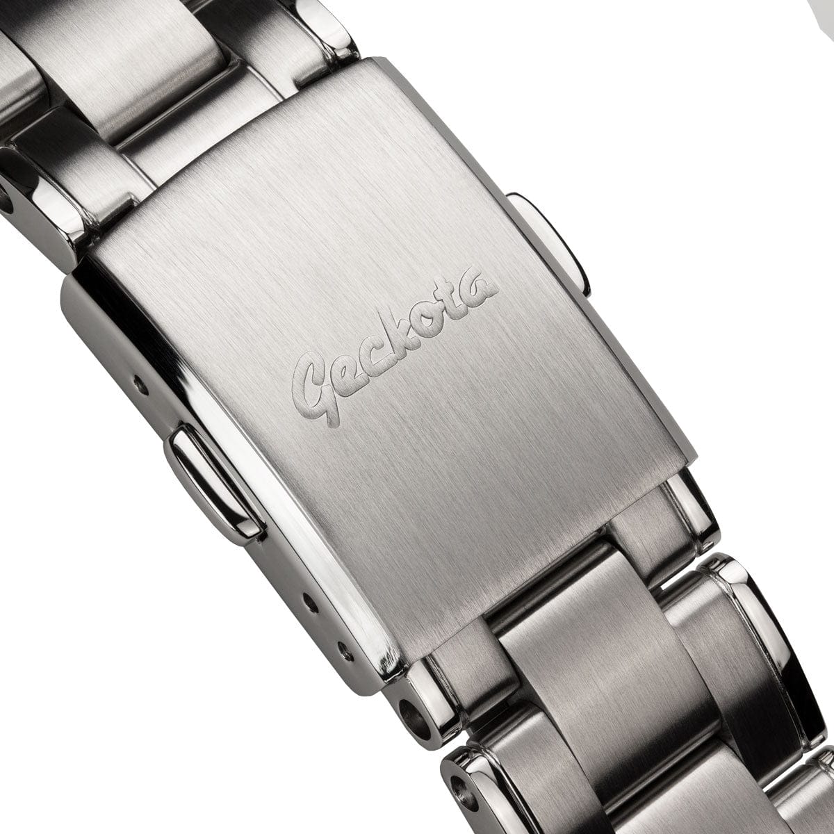 Classic Vintage Rivet Berwick Stainless Steel Watch Strap - Silver / Gold