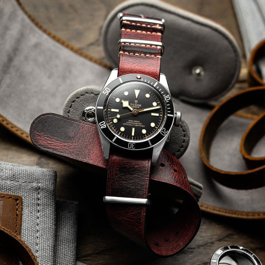 ZULUDIVER 1973 British Military Watch Strap: OXFORD - Vintage Red