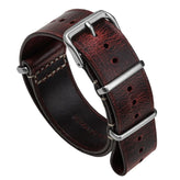 ZULUDIVER 1973 British Military Watch Strap: OXFORD - Vintage Red