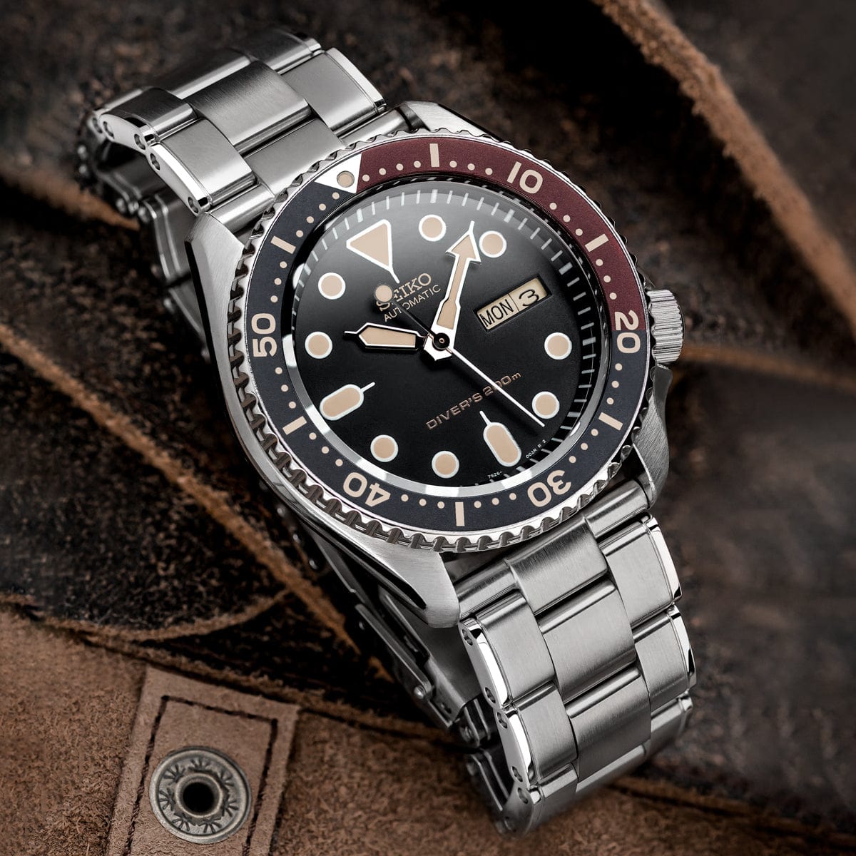 Diver's Vintage Rivet Berwick Stainless Steel Watch Strap - Brushed / Polished