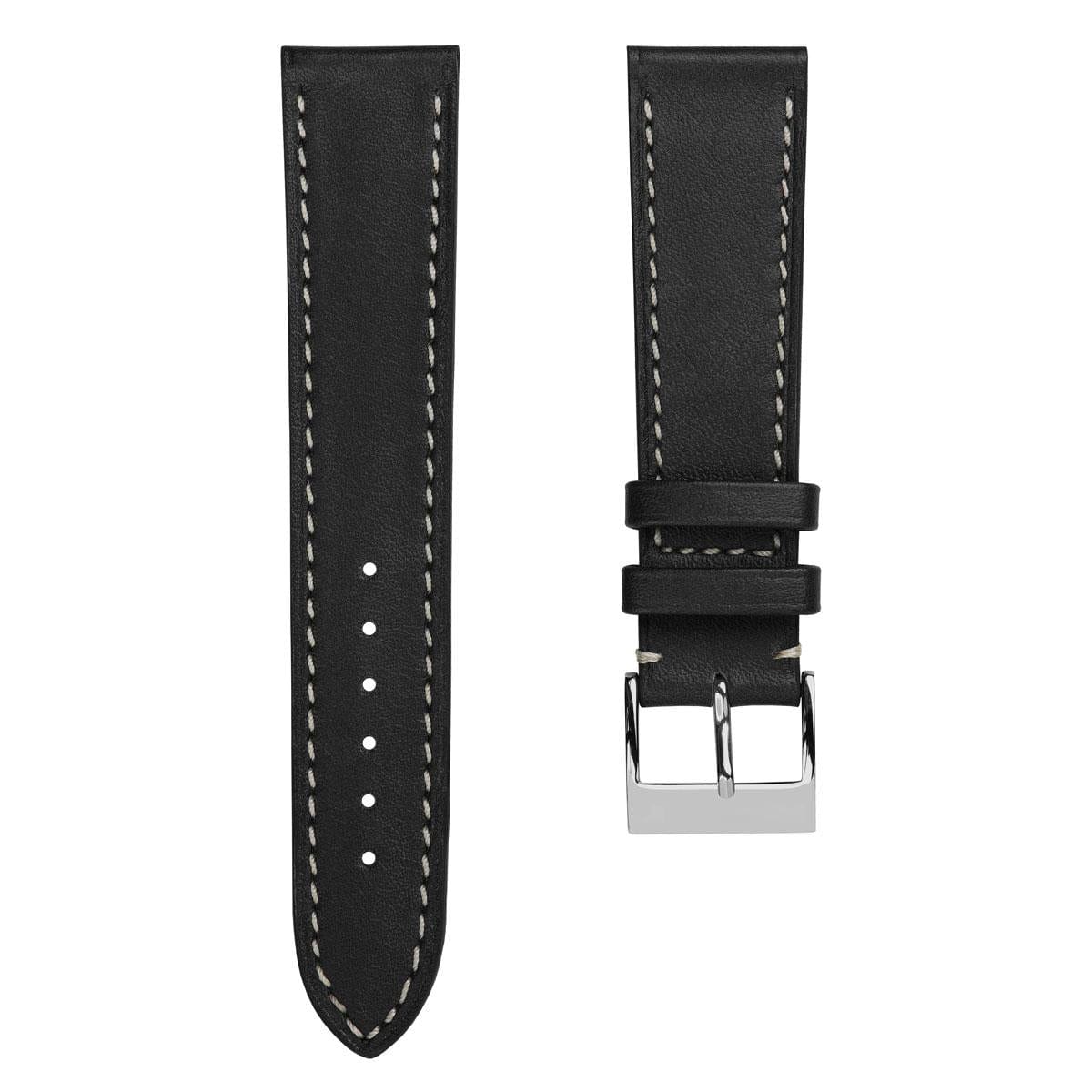 Rochefort Flat Patina Calf Leather Watch Strap - Anthracite