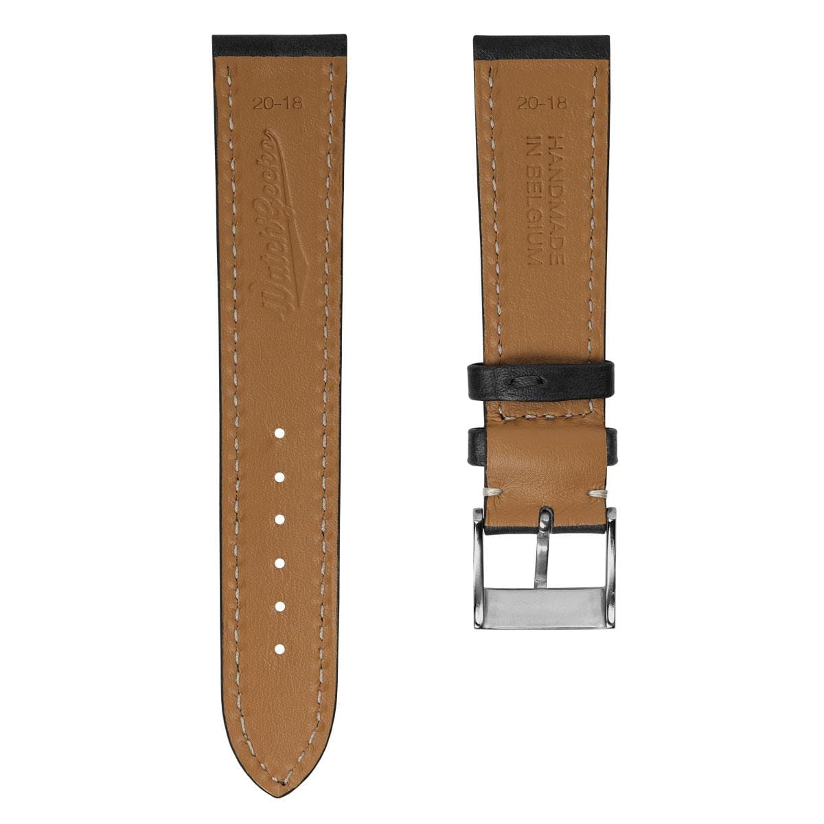 Rochefort Flat Patina Calf Leather Watch Strap - Anthracite
