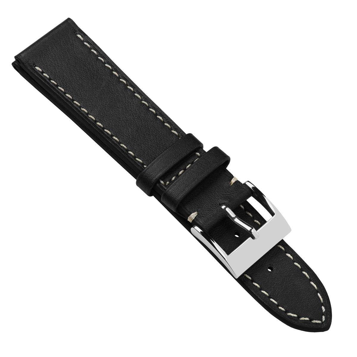 Rochefort Flat Patina Calf Leather Watch Strap - Anthracite