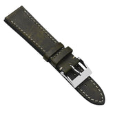 Rochefort Flat Patina Calf Leather Watch Strap - Khaki