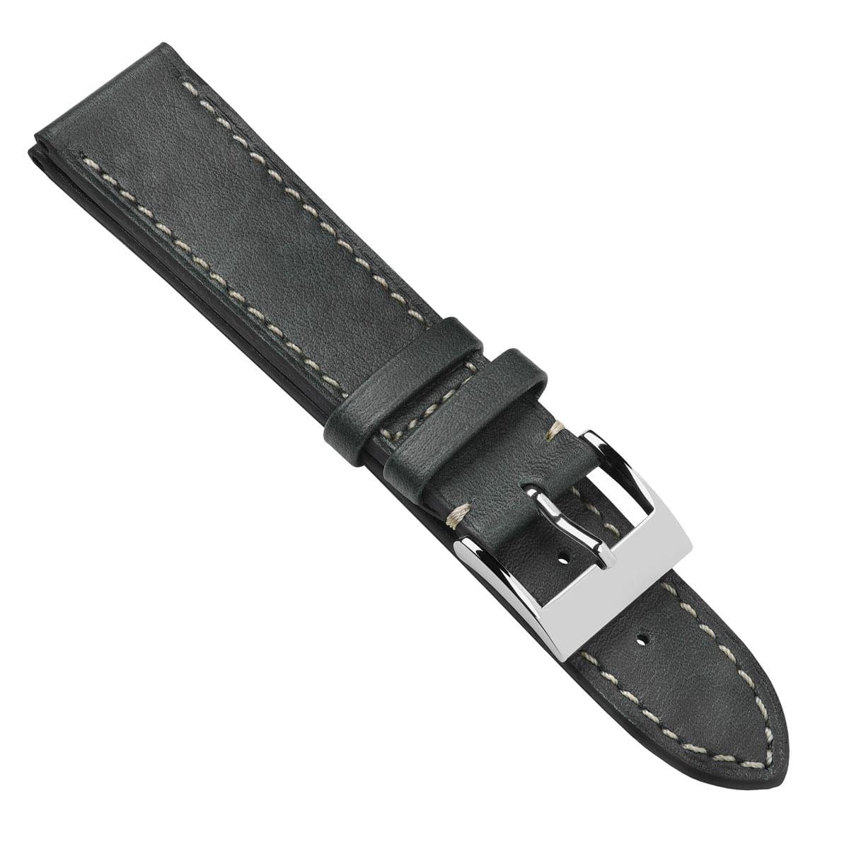 Rochefort Flat Patina Calf Leather Watch Strap - Platinum