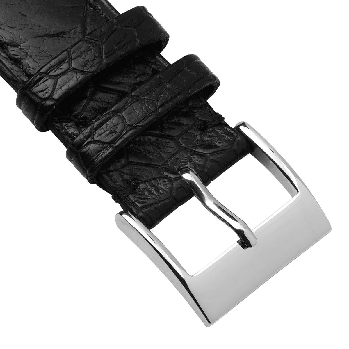 Durbuy Ostrich Leg Handmade Leather Watch Strap - Black