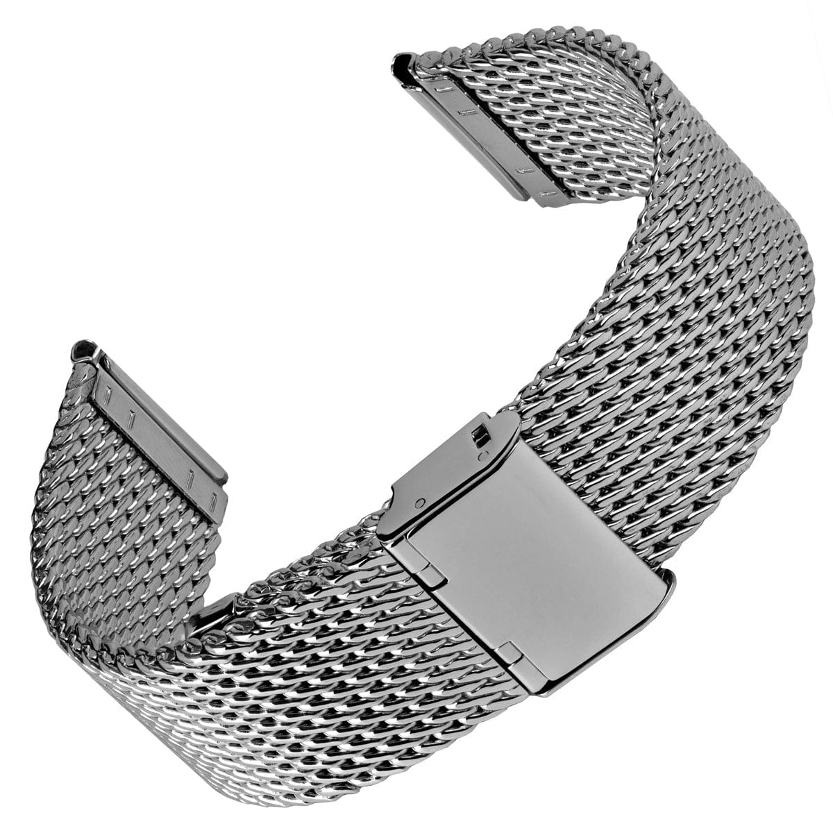Geckota "Oblique" Milanese Mesh Stainless Watch Strap - Polished