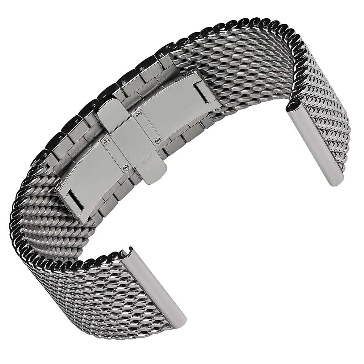 German Butterfly Mesh 316L Stainless Steel Watch Strap - Polished
