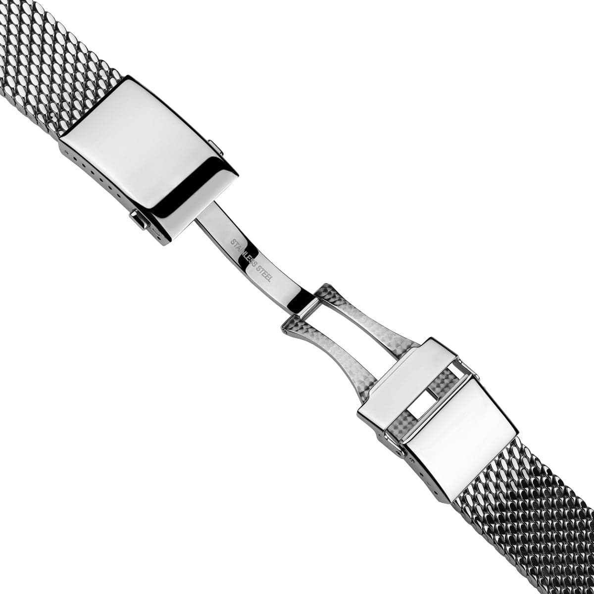 Shark Mesh Milanaise Watch Bracelet, Adjustable Deployment Buckle