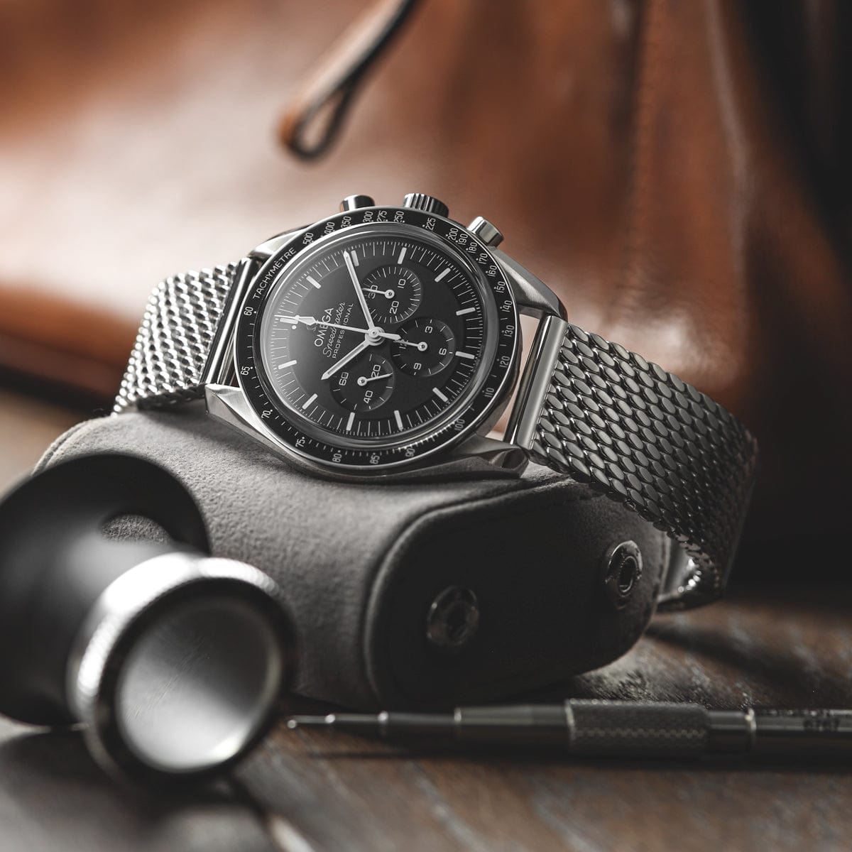 German Thick 316L Stainless Premium Mesh Watch Strap - Polished | WatchGecko