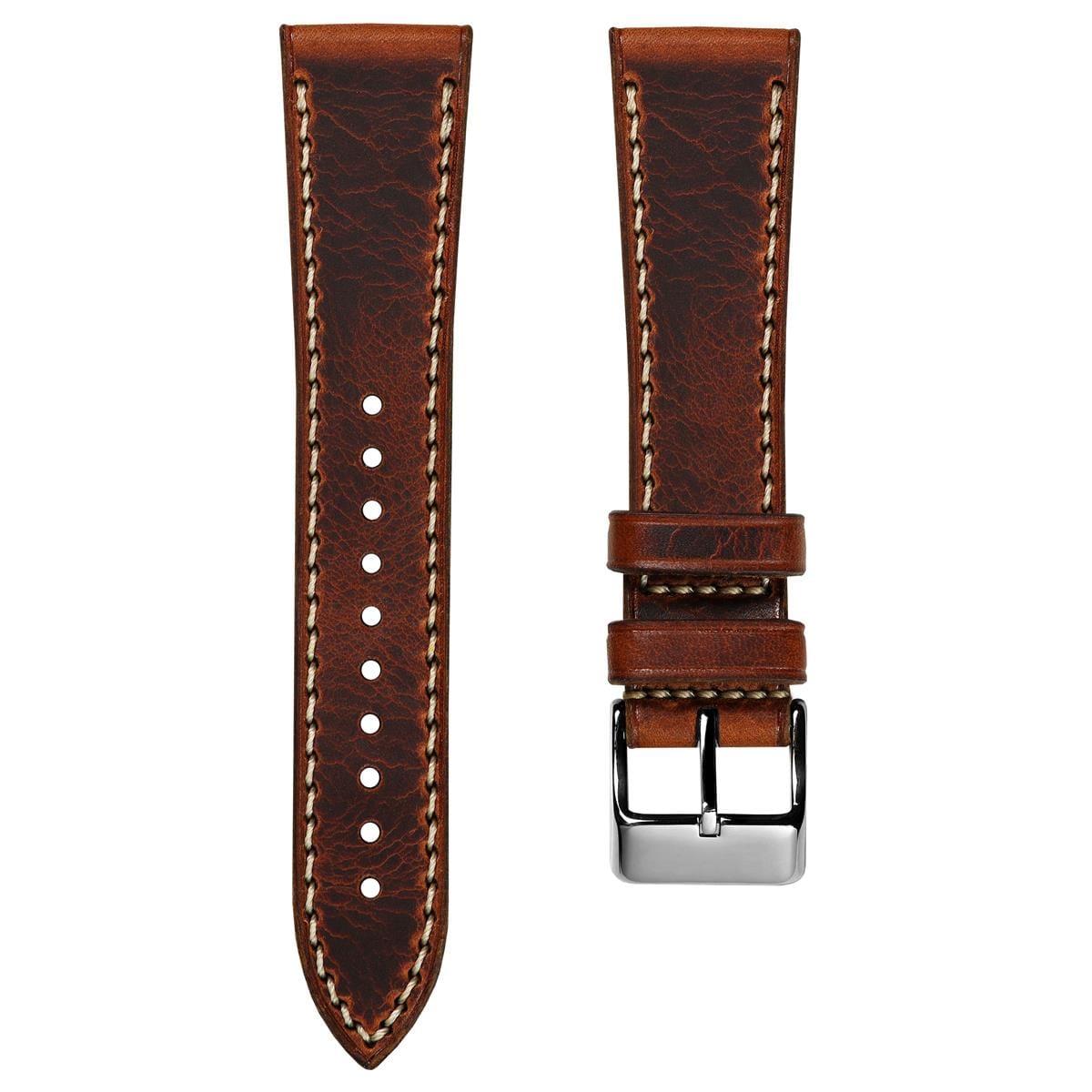 WatchGecko Hatherley Handmade Leather Watch Strap - Reddish Brown