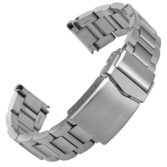 Langstone Solid Stainless Steel Diver's Watch Strap - Brushed Finish