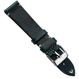 WatchGecko Lansdown Handmade Leather Watch Strap - Ortensia Blue