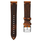 WatchGecko Lansdown Handmade Leather Watch Strap - Reddish Brown