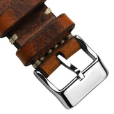 WatchGecko Lansdown Handmade Leather Watch Strap - Reddish Brown