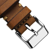 WatchGecko Lansdown Handmade Leather Watch Strap - Whiskey Brown