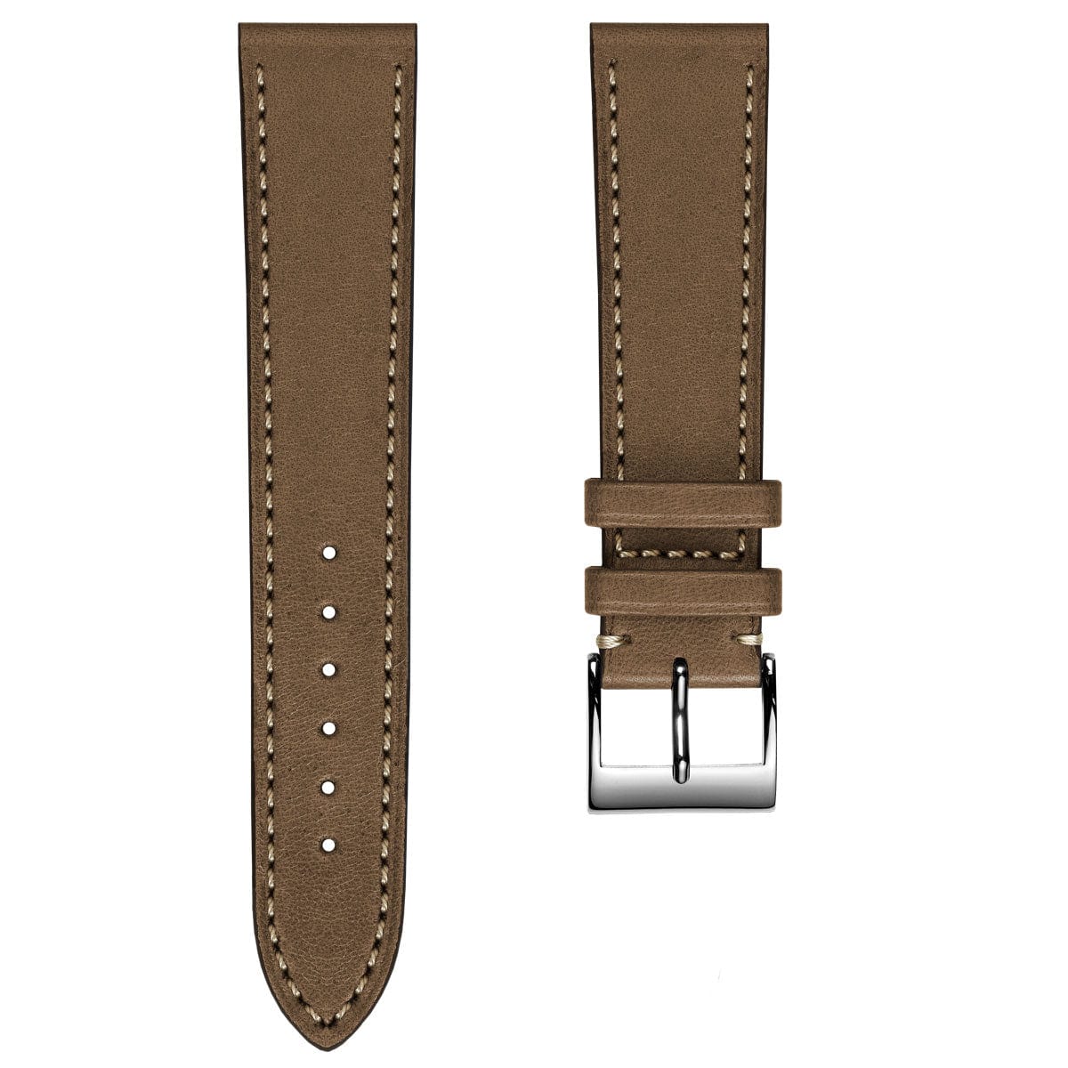 Leuven Cavallo Flat Handmade Horse Leather Watch Strap - Brown