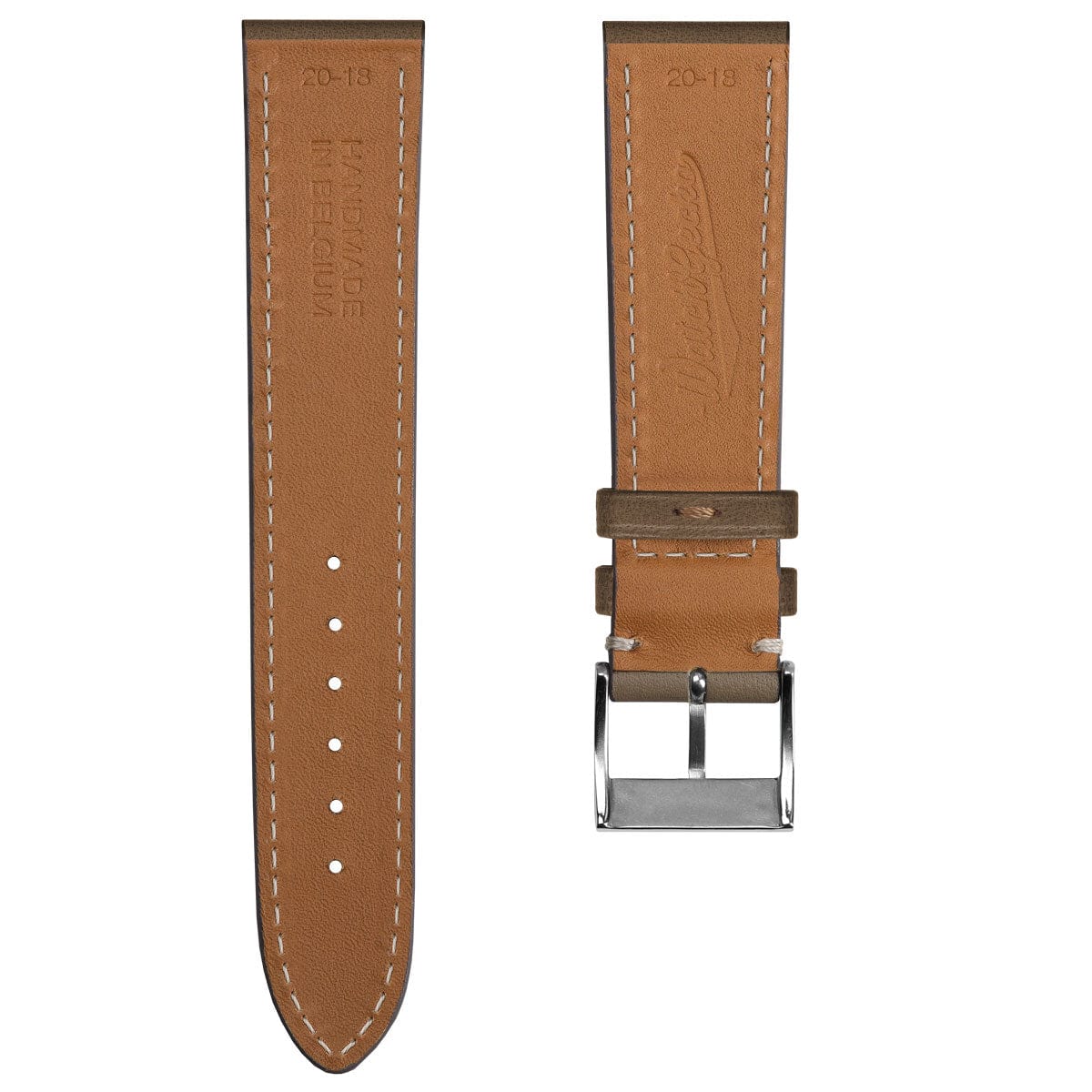 Leuven Flat Handmade Horse Leather Watch Strap - Brown