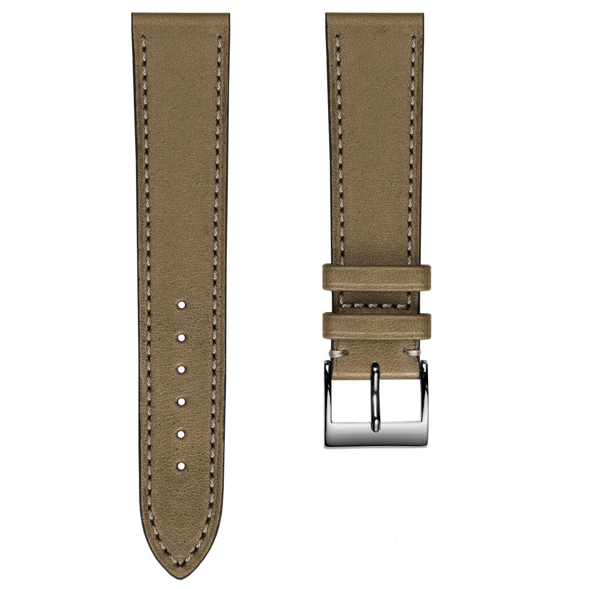 Leuven Flat Handmade Horse Leather Watch Strap - Beige