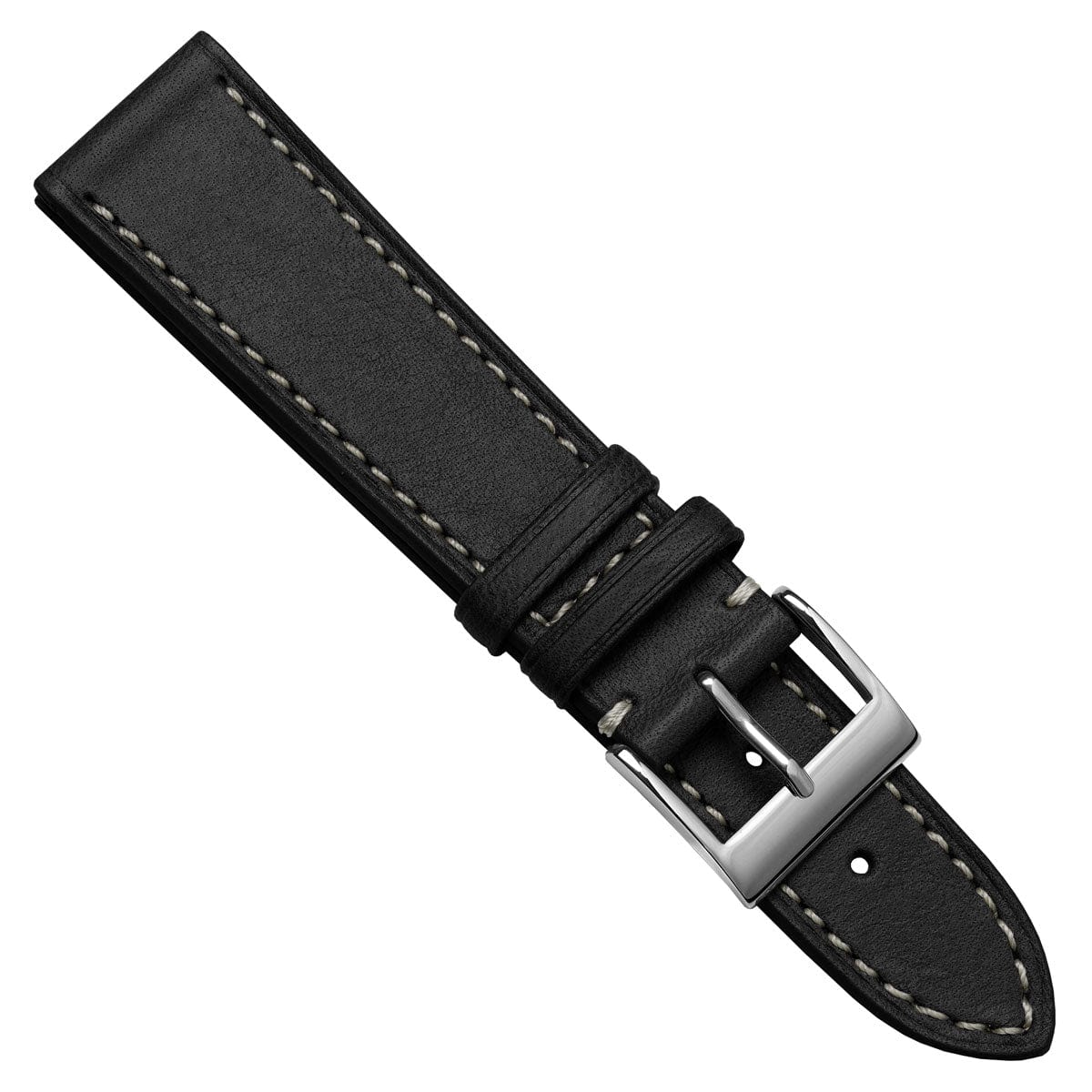 Leuven Cavallo Flat Handmade Horse Leather Watch Strap - Black