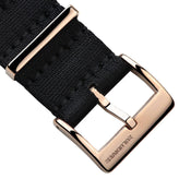 ZULUDIVER 1973 British Military Watch Strap: ARMOURED RECON - Military Black, IP Rose Gold