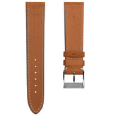 Mozet Flat Nubuck Handmade Leather Watch Strap - Cognac