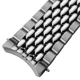 NTH Stainless Steel Beads of Rice Bracelet with 20mm Solid End Pieces