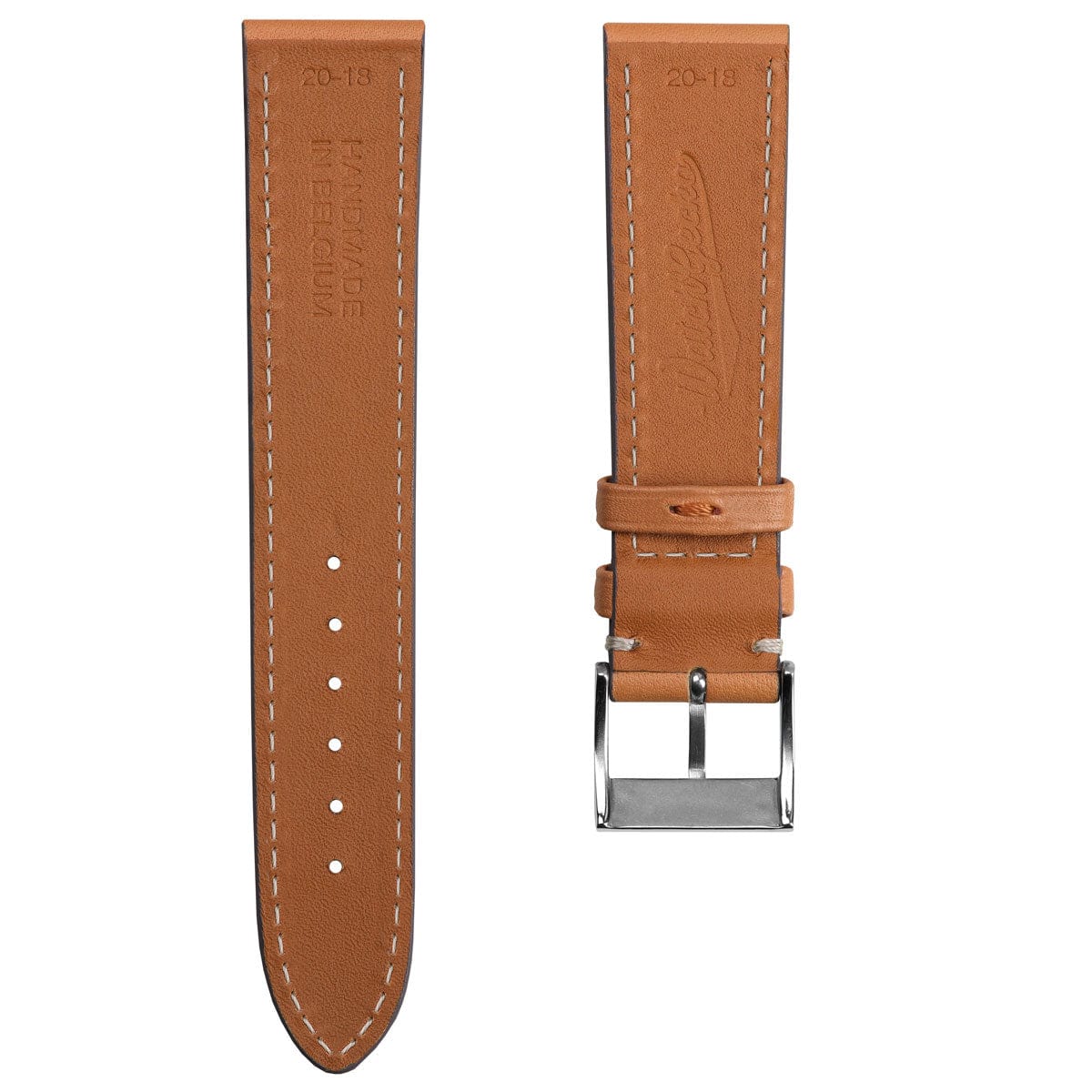 Ostend Baranil Flat Leather Watch Strap - Gold