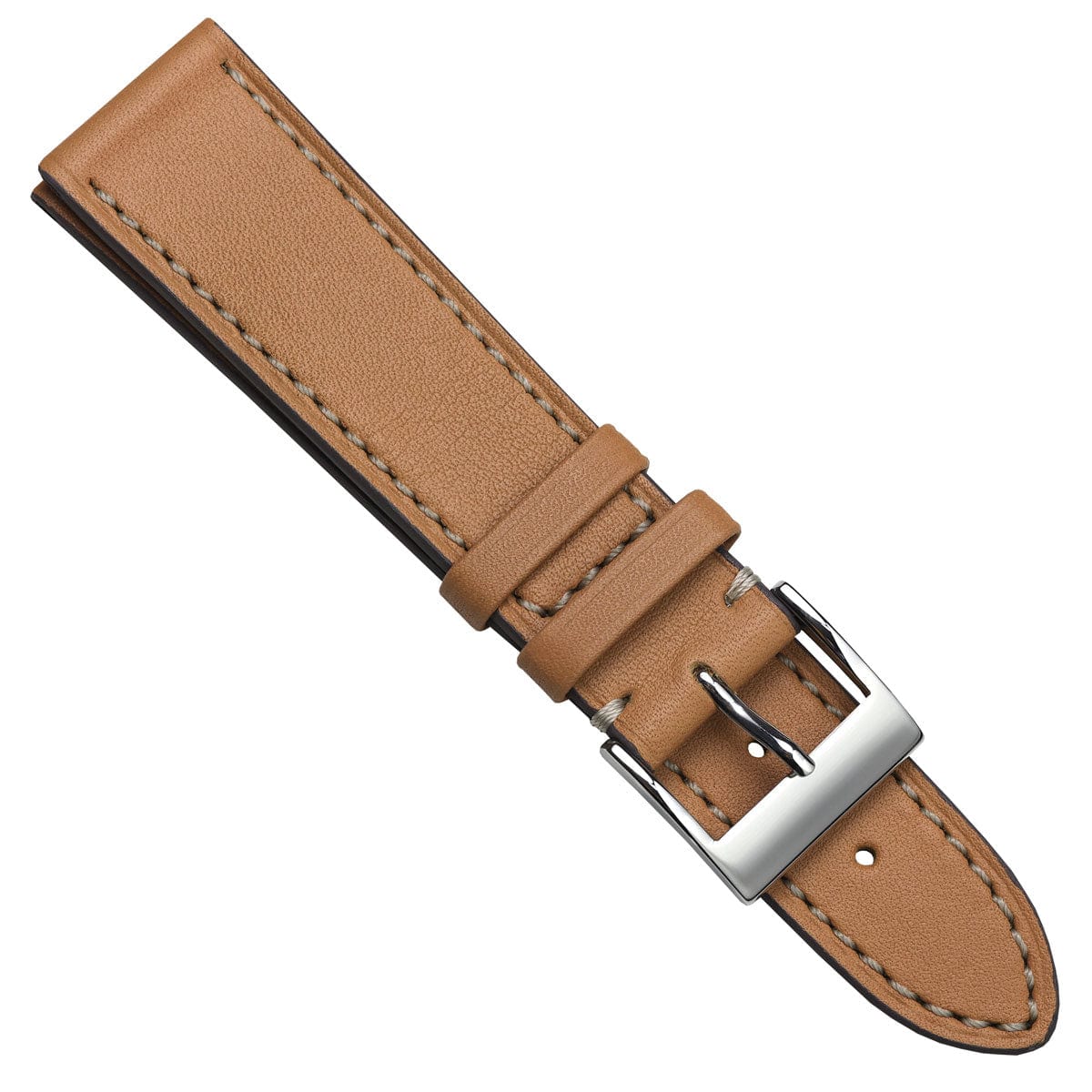 Ostend Baranil Flat Leather Watch Strap - Gold