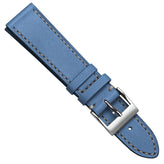 Ostend Baranil Flat Leather Watch Strap - Sky Blue