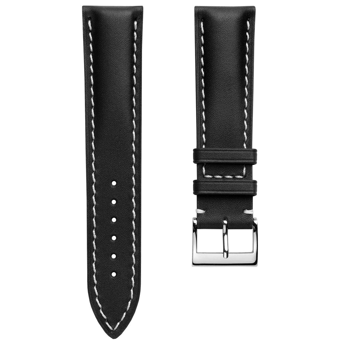 Ostend Baranil Thick Padded Leather Watch Strap - Black
