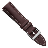 Ostend Thick Padded Leather Watch Strap - Baranil Chestnut