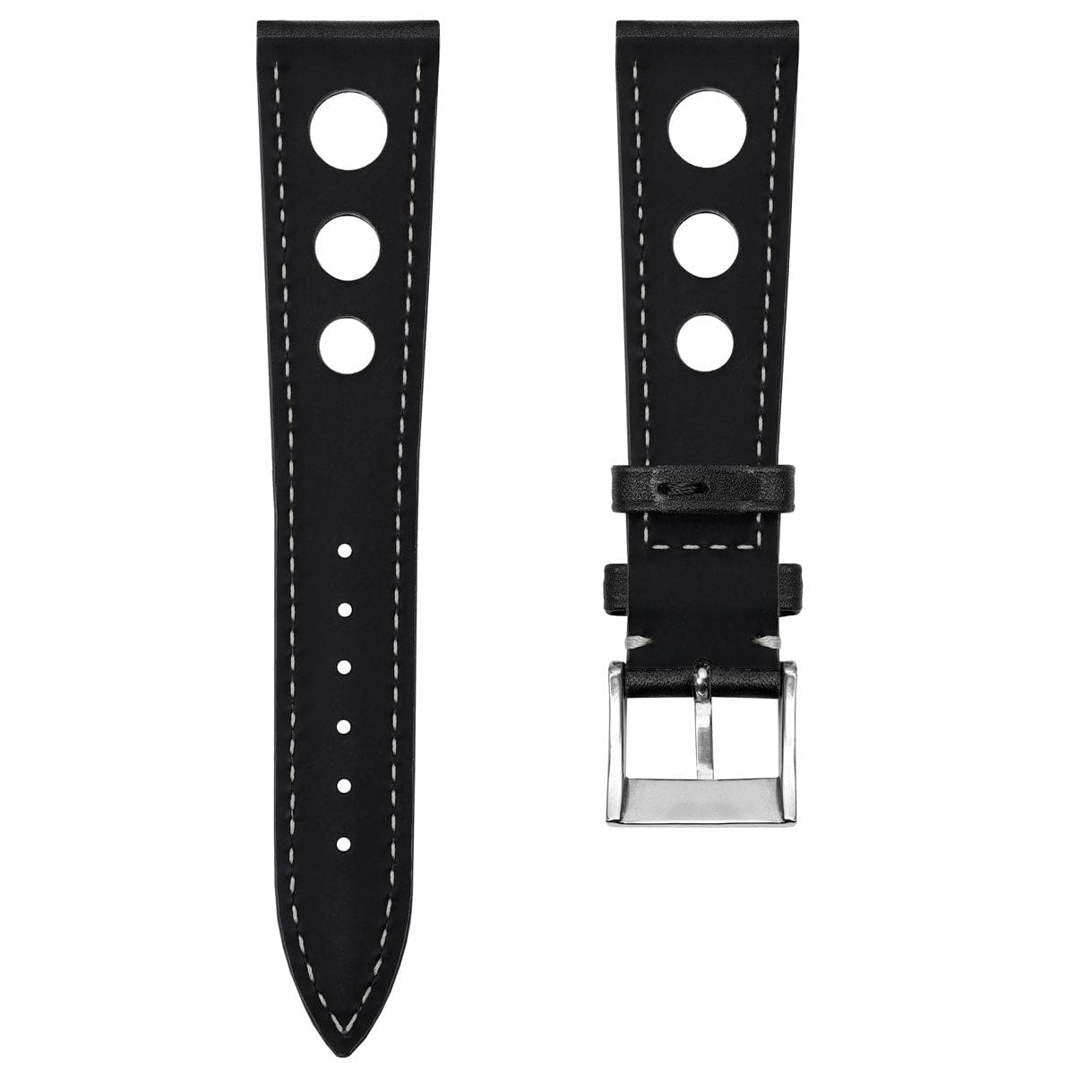 Ostend Racing Handmade Tannerie Degermann Leather Watch Strap - Black