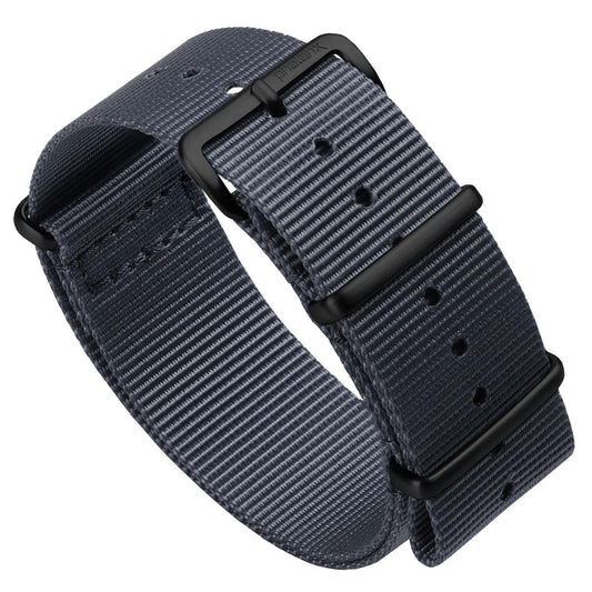 PHALANX Military Nylon Watch Strap - Admiralty Grey - IP Black