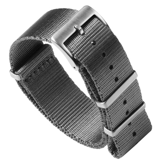 Premium Seat Belt Military Nylon Watch Strap - Grey