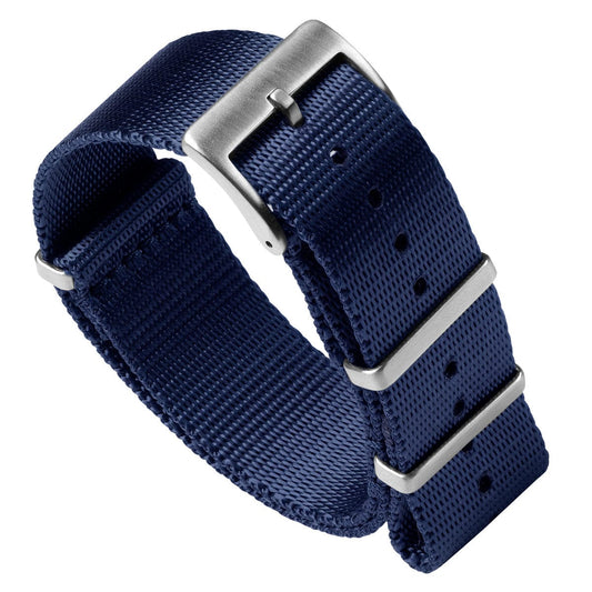 Premium Seat Belt Military Nylon Watch Strap - Navy Blue