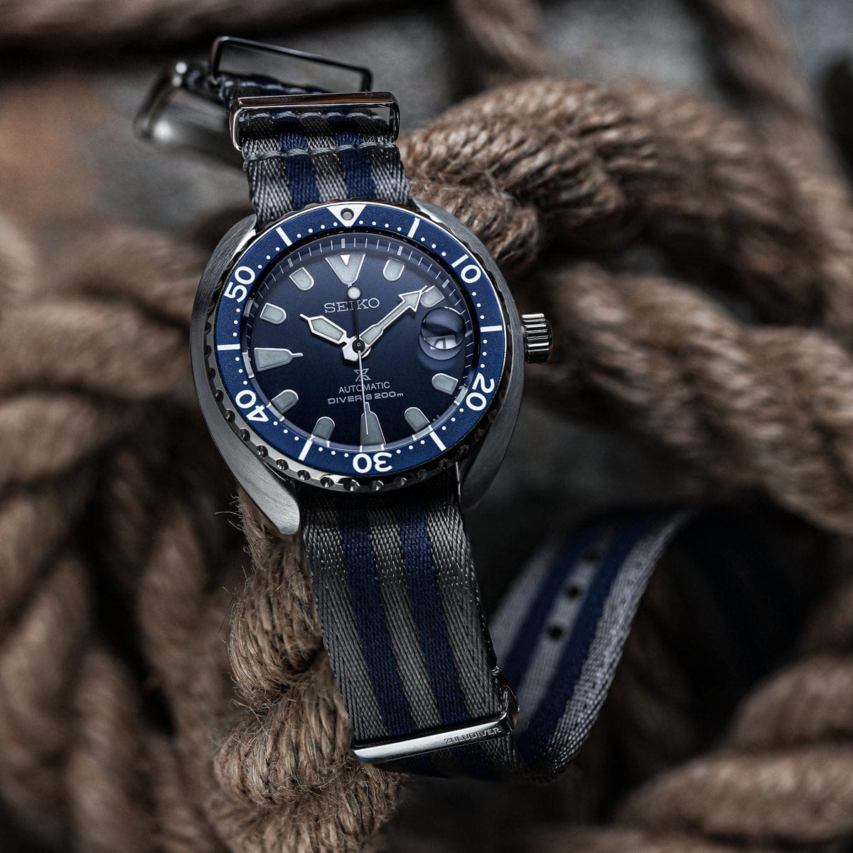 ZULUDIVER 1973 British Military Watch Strap: ARMOURED RECON - Navy Bond, Polished