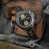 Radstock Racing Style Genuine Leather Watch Strap - Vintage Dark Brown