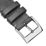 Rochefort Flat Patina Calf Leather Watch Strap - Platinum