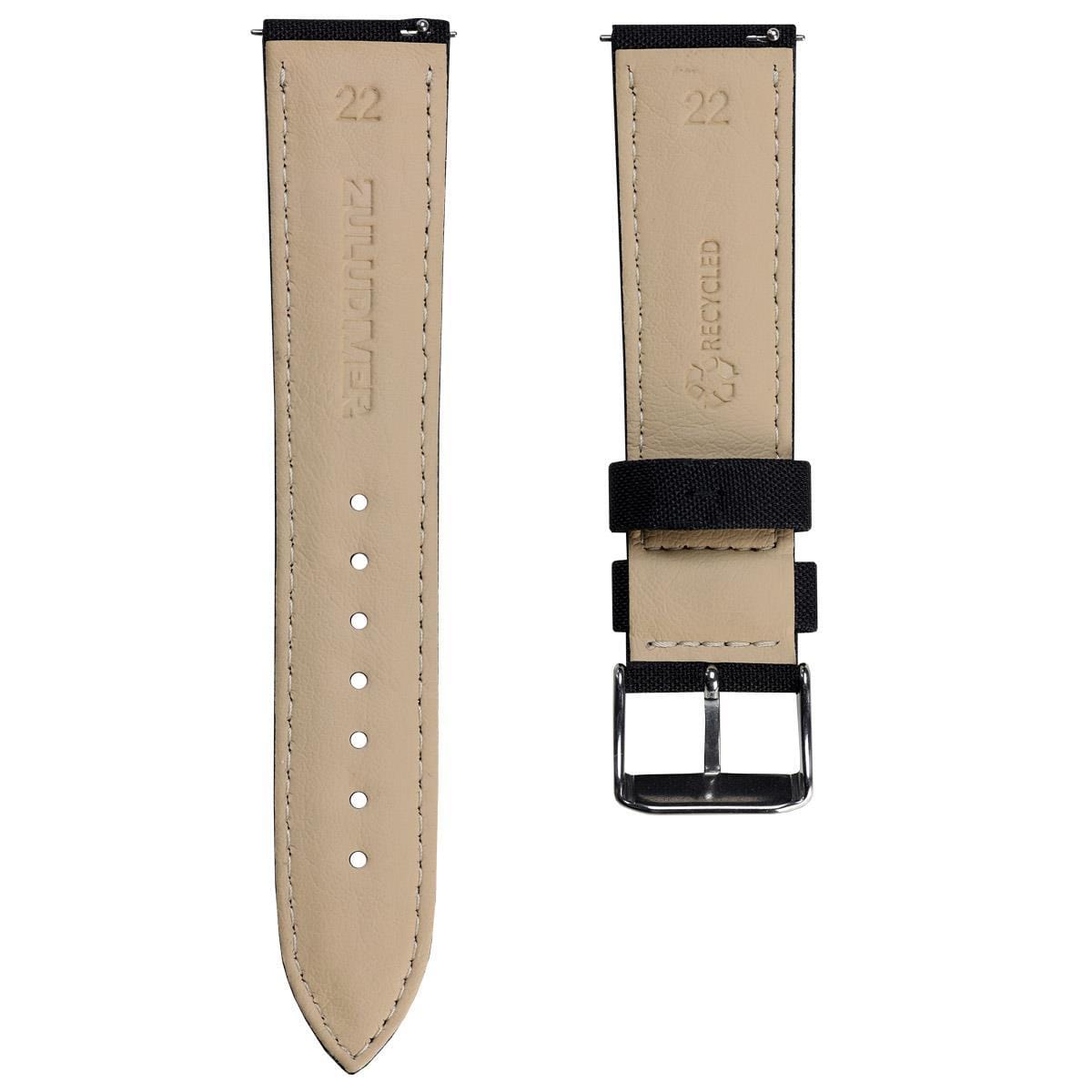 SEAQUAL® Upcycled Fabric ZULUDIVER Watch Strap - Black