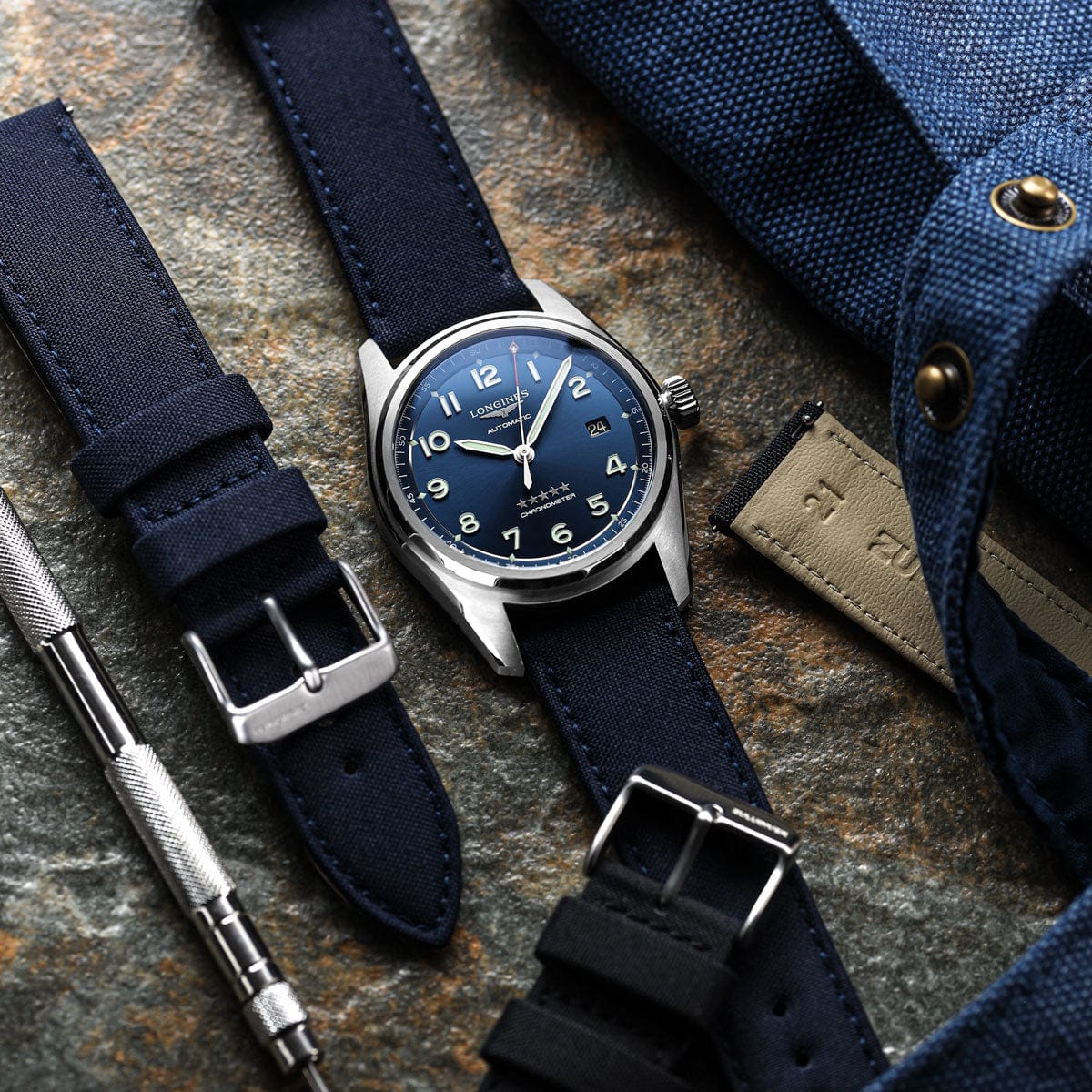 SEAQUAL Upcycled Fabric ZULUDIVER Watch Strap Dark Blue