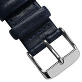 Selby Remborde Curved Ends Genuine Leather Watch Strap - Vintage Blue