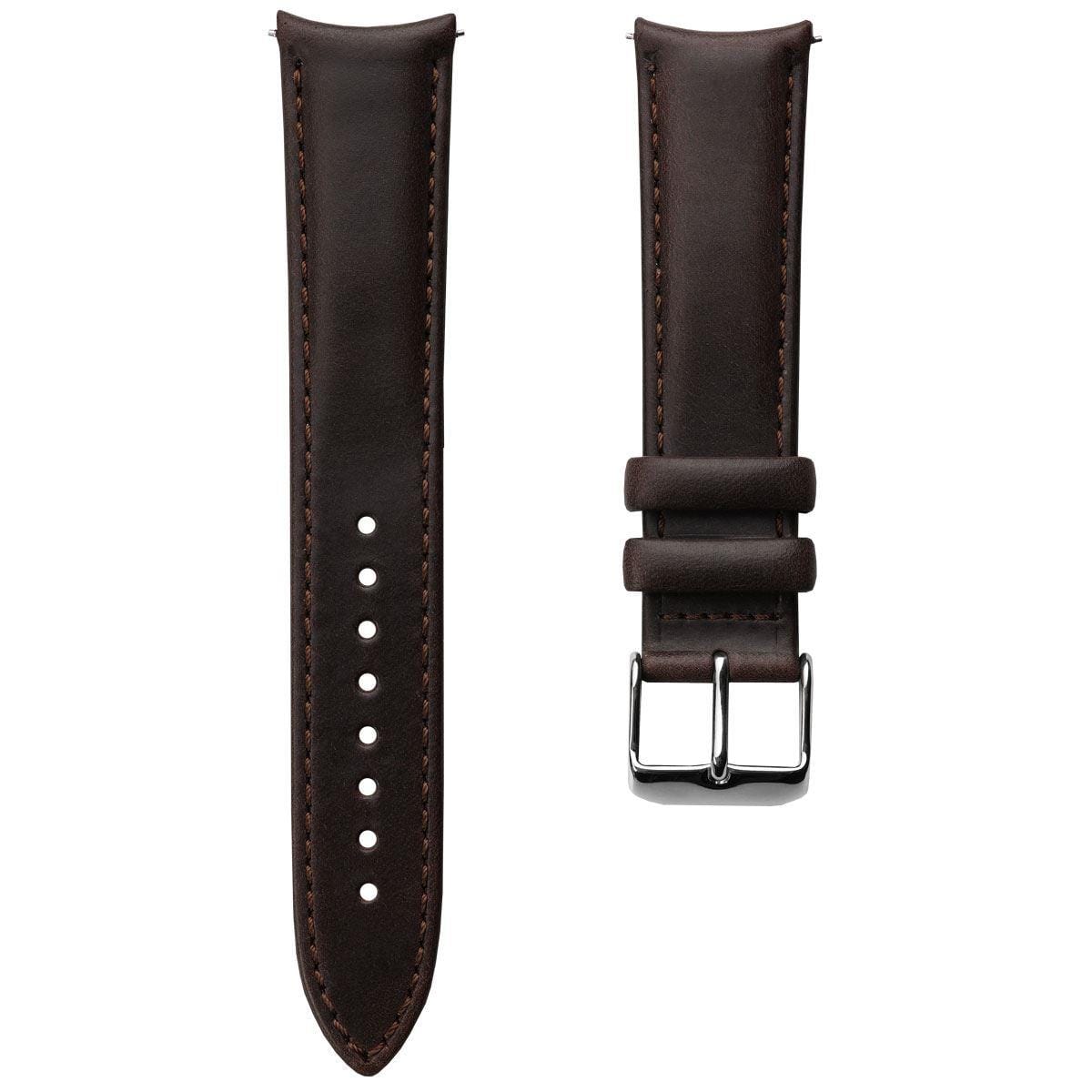 Selby Remborde Curved Ends Genuine Leather Watch Strap - Vintage Brown ...