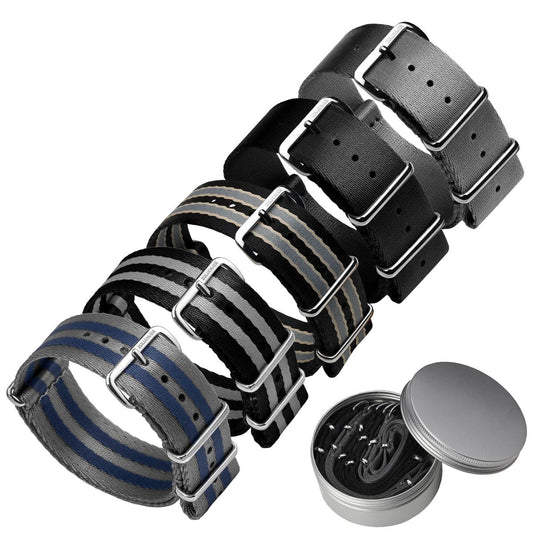Set of 5 Professional ZULUDIVER Herringbone British Military Nylon Watch Straps