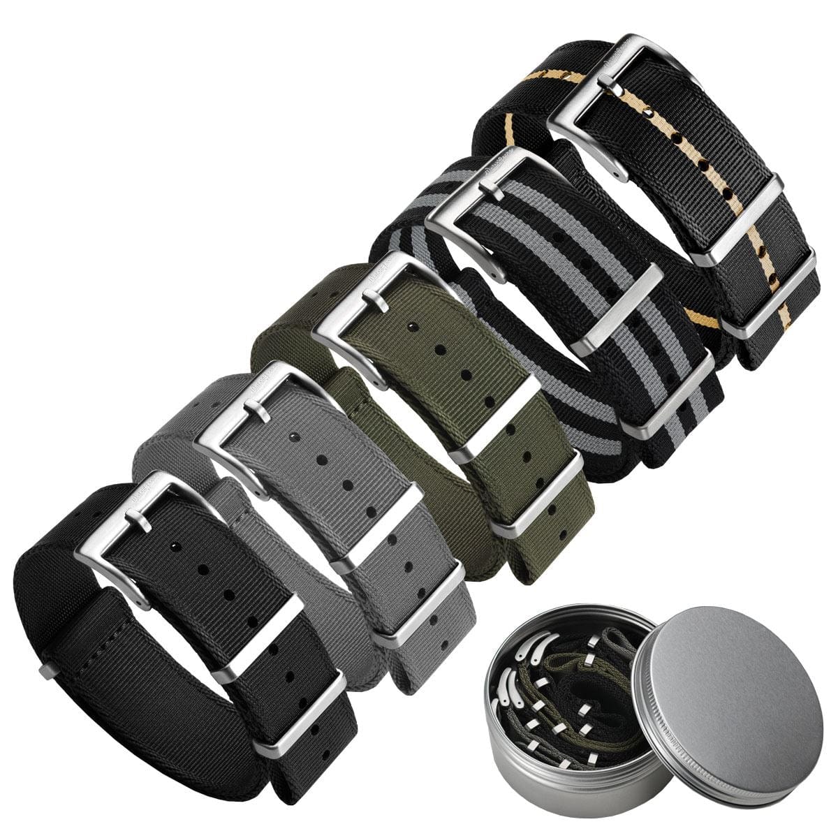 Set of 5 WatchGecko Signature NATO Straps