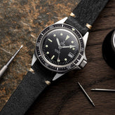 Simple Handmade Italian Leather Watch Strap - Black