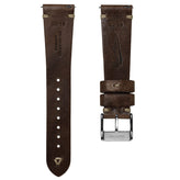 Simple Handmade Italian Leather Watch Strap - Chocolate Brown